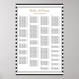 Poster 150 Gráfico de Assentos de Casamento de Stripes Ne