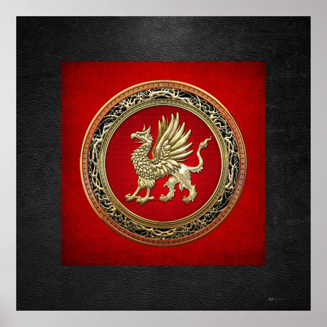 Pôster [150] Griffin Dourado sagrado (Frente)