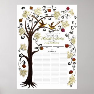 Poster 150 hóspedes - Ivory Tree of Life Quaker 28"x20"