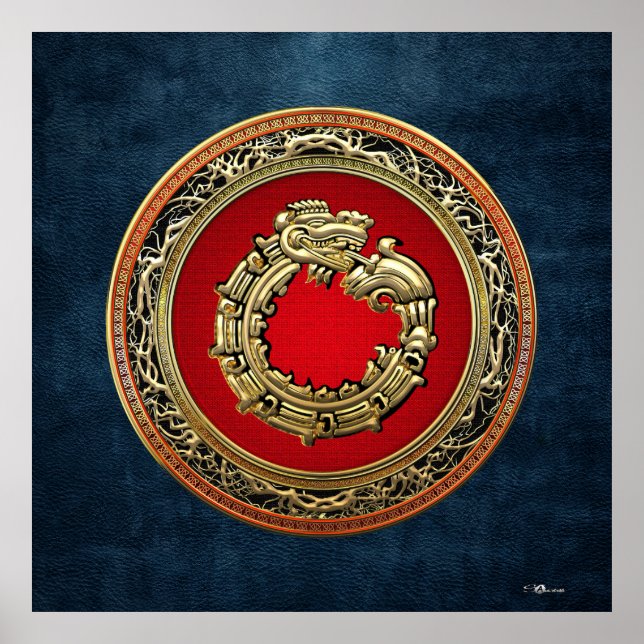 Pôster [150] Serpent God Quetzalcoatl [Gold] (Frente)