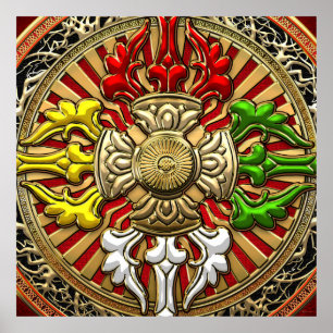 Pôster [150] Tibetano - Dupla Dorje Mandala