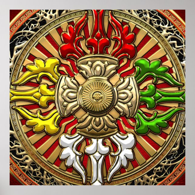 Pôster [150] Tibetano - Dupla Dorje Mandala (Frente)