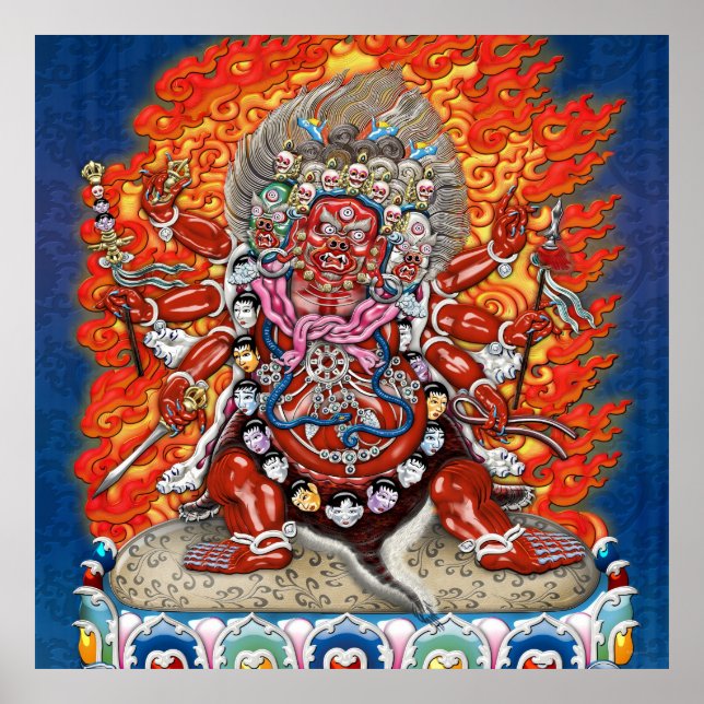 Poster [150] Tibetano Thangka - Deidade Wrathful Hayagriv (Frente)