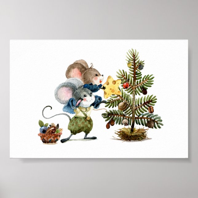 Poster (15,24 x 10,16 cm) - Ratos de Natal (Frente)