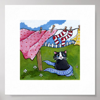 Poster 15,24cm x 15,24cm | Arte para gatos cegos | Gato d