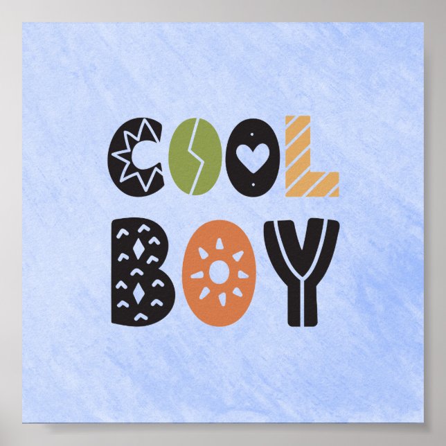 Poster (15,2 x 15,2cm) - Cool Boy (Frente)