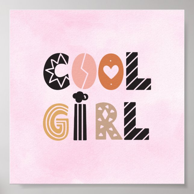 Poster (15,2 x 15,2cm) - Cool Girl (Frente)