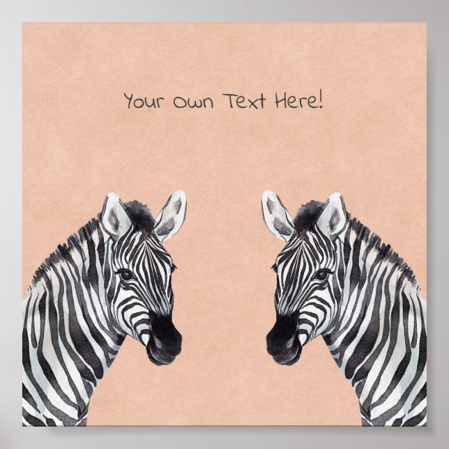 Poster (15,2 x 15,2cm) - Zebra (Frente)