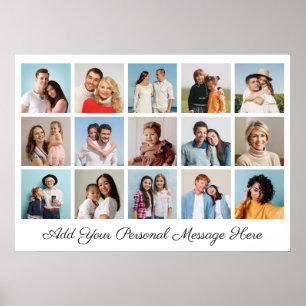 Poster 15 Colagem de Fotos Adicionar Sua Própria Saudação