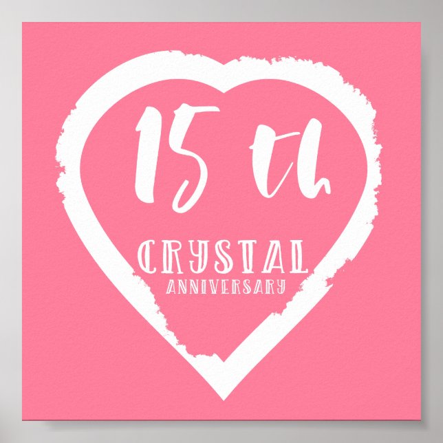 Poster 15 de aniversário de casamento cristal tradicional (Frente)