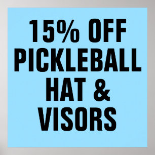 Poster 15% DE Chapéus e Visores de Pickleball