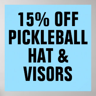 Poster 15% DE Chapéus e Visores de Pickleball