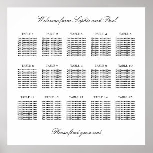 Poster 15 Mesa Gráfico de Assentos Minimalista Elegante
