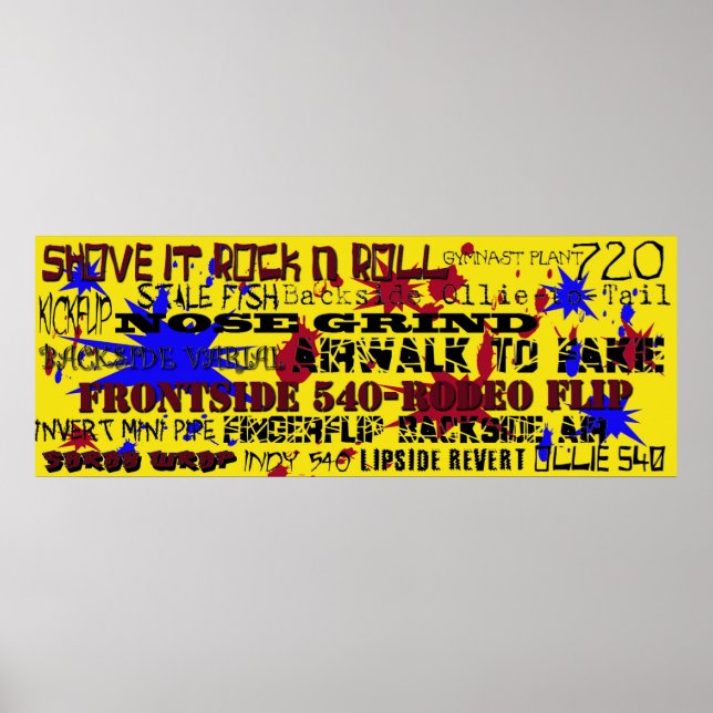 Pôster 15.Nomes populares de truques de skate (Frente)