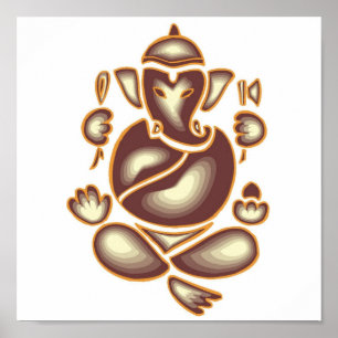Poster 15x15 da meditação do elefante de India