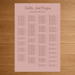 Poster 160 Gráfico de Assentos Simples de Casamento de Ro