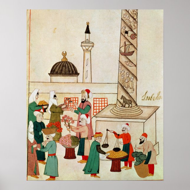 Poster 1671 A Bazaar em Istambul, c.1580 (Frente)