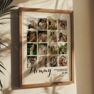 Poster 16 Colagem de Fotos Presente para a Mamãe