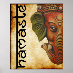 Pôster 16"" design indiano do namaste do ganesha do deus