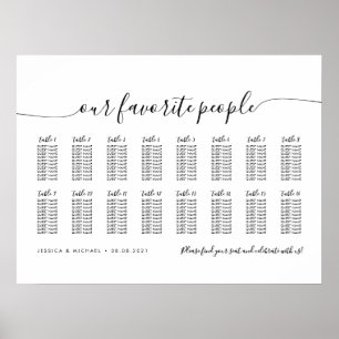 Poster 16 Mesa Elegante Nossas Pessoas Favoritas Carta de