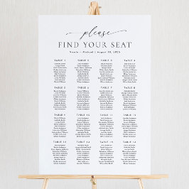 Poster 16 Mesas Encontre seu gráfico de assentos