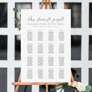 Poster 16 Mesas Nosso Gráfico de Assentos das Pessoas Fav