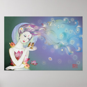 Poster 16" Stargazing x 11", canvas Matte UV