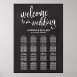 Poster 16 Tables Wedding Seating Chart Sign Chalkboard<br><div class="desc">A rustic chic black lettering wedding seating chart sign. Add your own background color. Please feel free to contact me if you have any special requests. PLEASE NOTE: For assistance on orders,  shipping,  product information,  etc.,  contact Zazzle Customer Care directly https://help.zazzle.com/hc/en-us/articles/221463567-How-Do-I-Contact-Zazzle-Customer-Support-.</div>