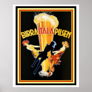 Poster 16 x 20 de Cappiello Birra Itala Pilsen