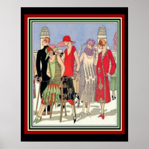 Poster 16 x 20 do design da forma do art deco
