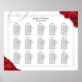 Poster 16 x 20 Red Roses Seating Chart