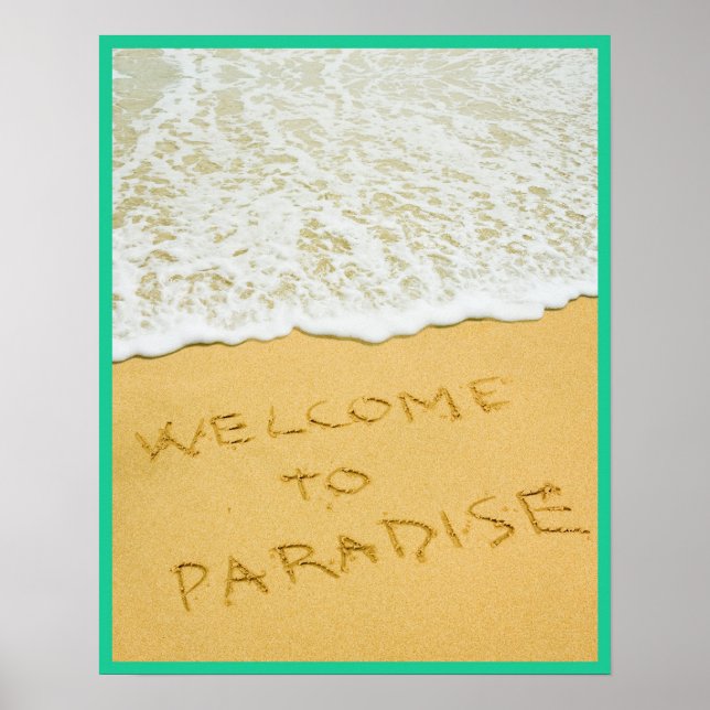 Poster 16x20 Paradise Beach Wall Art (Frente)