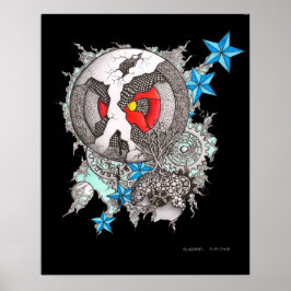 Poster 16X20 PRINT OF "A GUY LOSES HIS HAT" Blk Bgnd