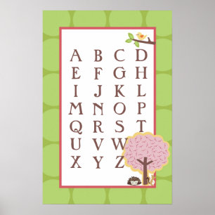 Poster 16x24 ABC Wall Art Love e Nature Girl Woodland