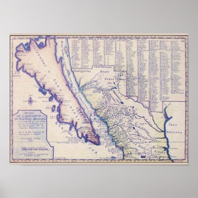 Pôster 1705 Califórnia e Novo México poster/impressão (Frente)