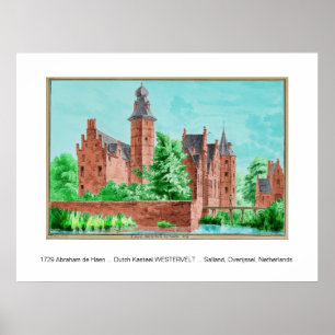 Poster 1729 Abraham de Haen Holandês Kasteel WESTERVELT