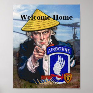 Poster 173rd Soldados Vietnam do céu da brigada