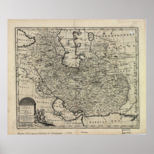 Pôster 1747 New and Accurate Map of Persia Emanuel Bowen