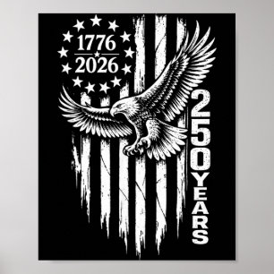 Poster 1776 2026 250 Anos Águia Patriótica Bandeira Ameri