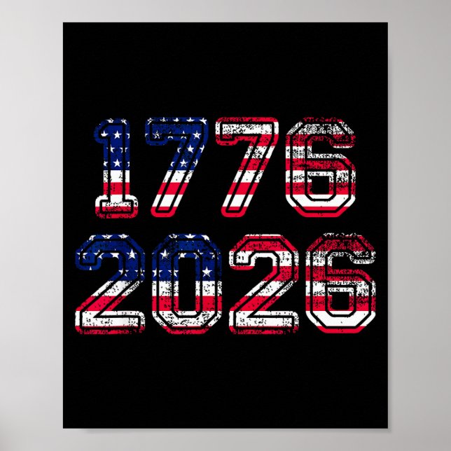 Poster 1776-2026 250th Birthday American Flag Eagle Shirt (Frente)