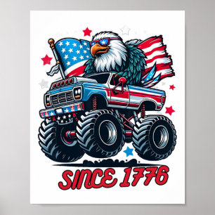 Poster 1776 4 de Julho Ld Águia Bandeira dos EUA 250 Aniv