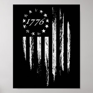 Poster 1776 American Flag Betsy Ross 13 Stars Usa 4th Of