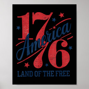Poster 1776 Terra Americana Do Livre Dia 4 De Julho Indep