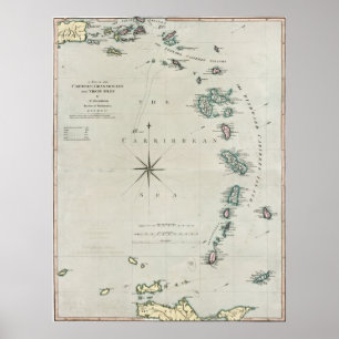 Pôster 1789 Caribbean Islands