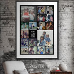 Poster 17 Colagem e texto de fotos - Pode editar preto<br><div class="desc">Um design com fundo preto básico. Use até 17 fotos quadradas para criar um presente exclusivo e pessoal. Se precisar ajustar as fotos,  clique na ferramenta personalizar para fazer alterações.</div>