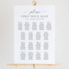 Poster 17 Mesas Encontre seu gráfico de assentos