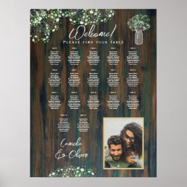 Poster 17 Table Rustic Wood Gypsophila PHOTO SEATING Foam