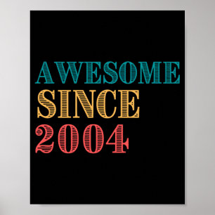 Poster 18º presente de aniversário, Vintage 2004
