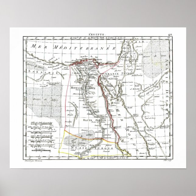 Pôster 1806 Map - L'Egypte (Frente)