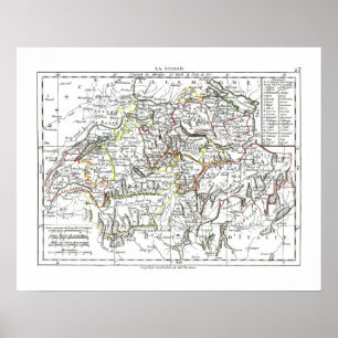 Pôster 1806 mapa - La Suisse